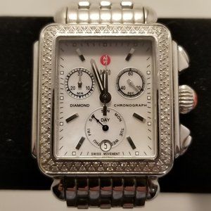 Michele 33mm Deco Day Mop Dial with .60CTW Diamond Bezel
